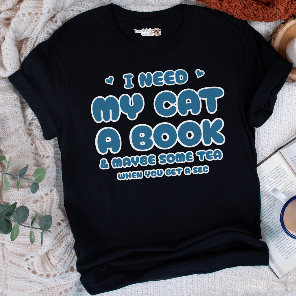 Cat, Book, and Tea T-Shirt