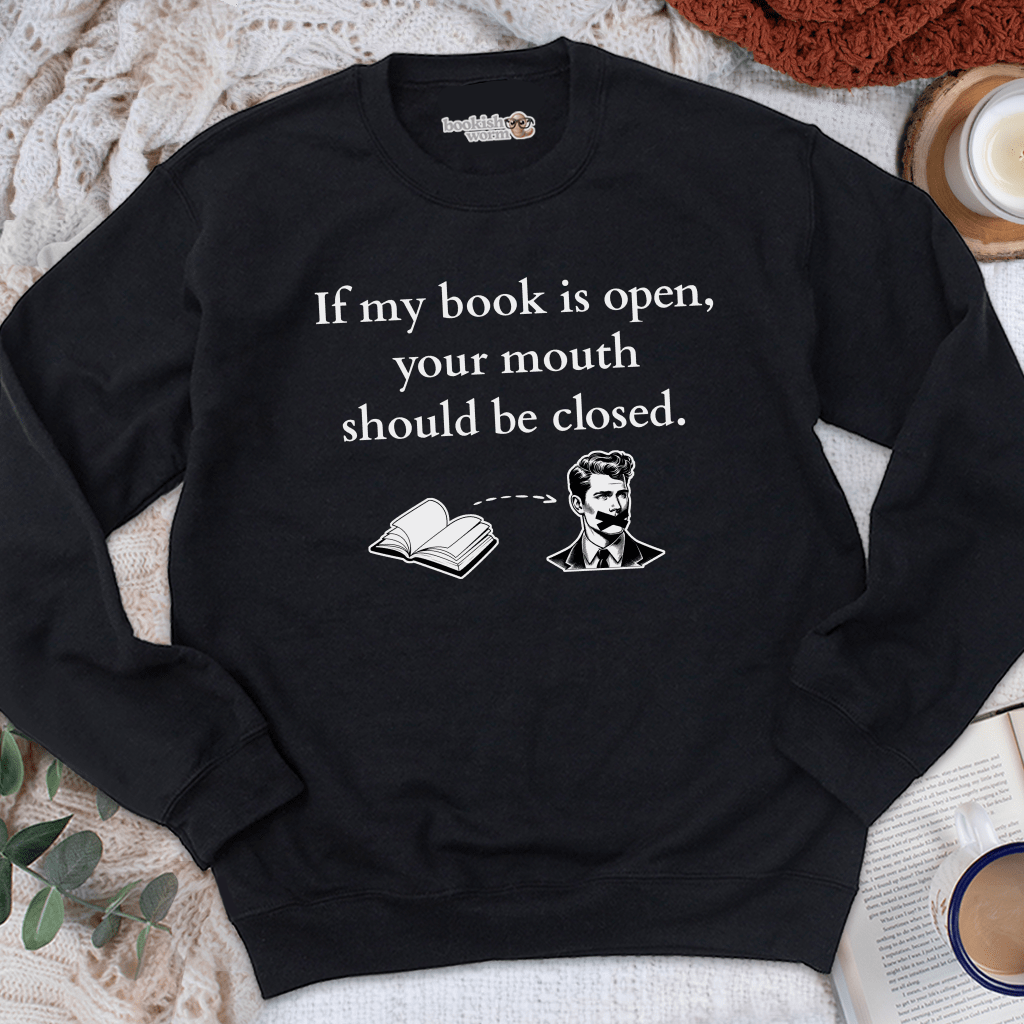 Book Open Mouth Closed Crewneck