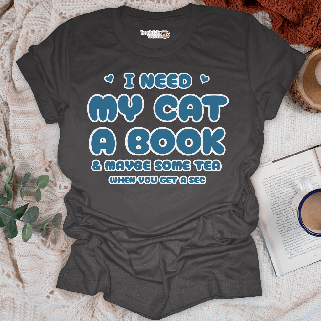 Cat, Book, and Tea T-Shirt