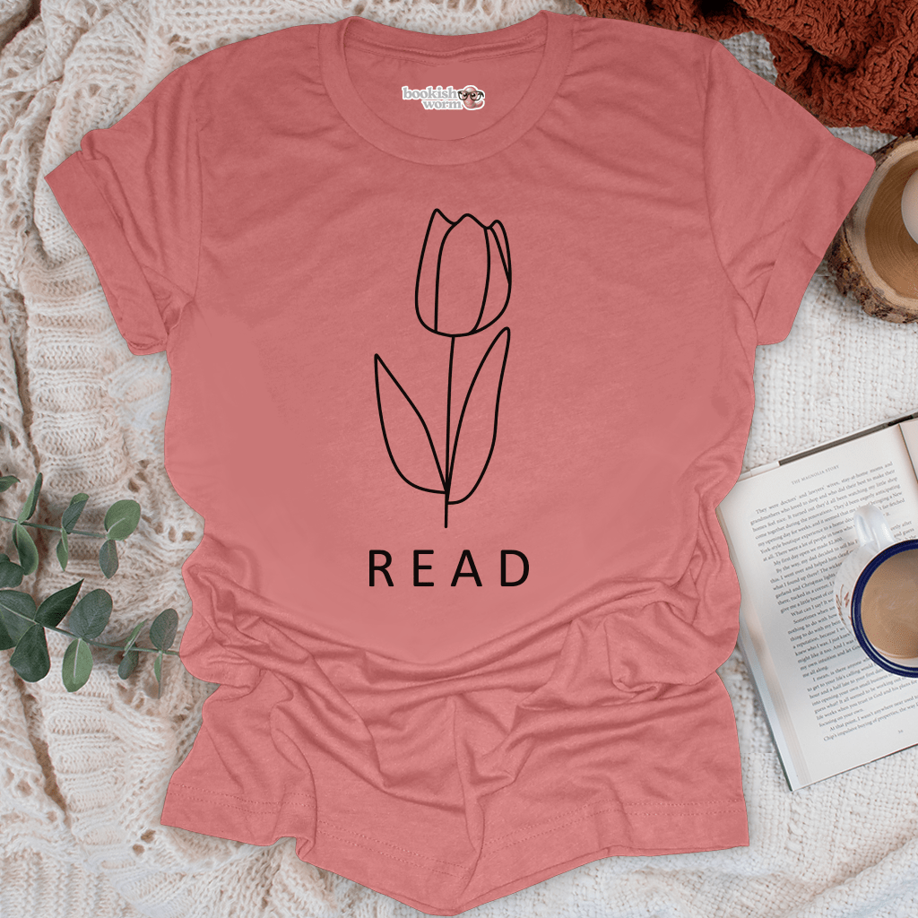 Read Tulip Line Art T-Shirt