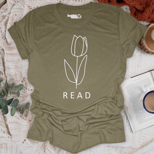 Read Tulip Line Art T-Shirt