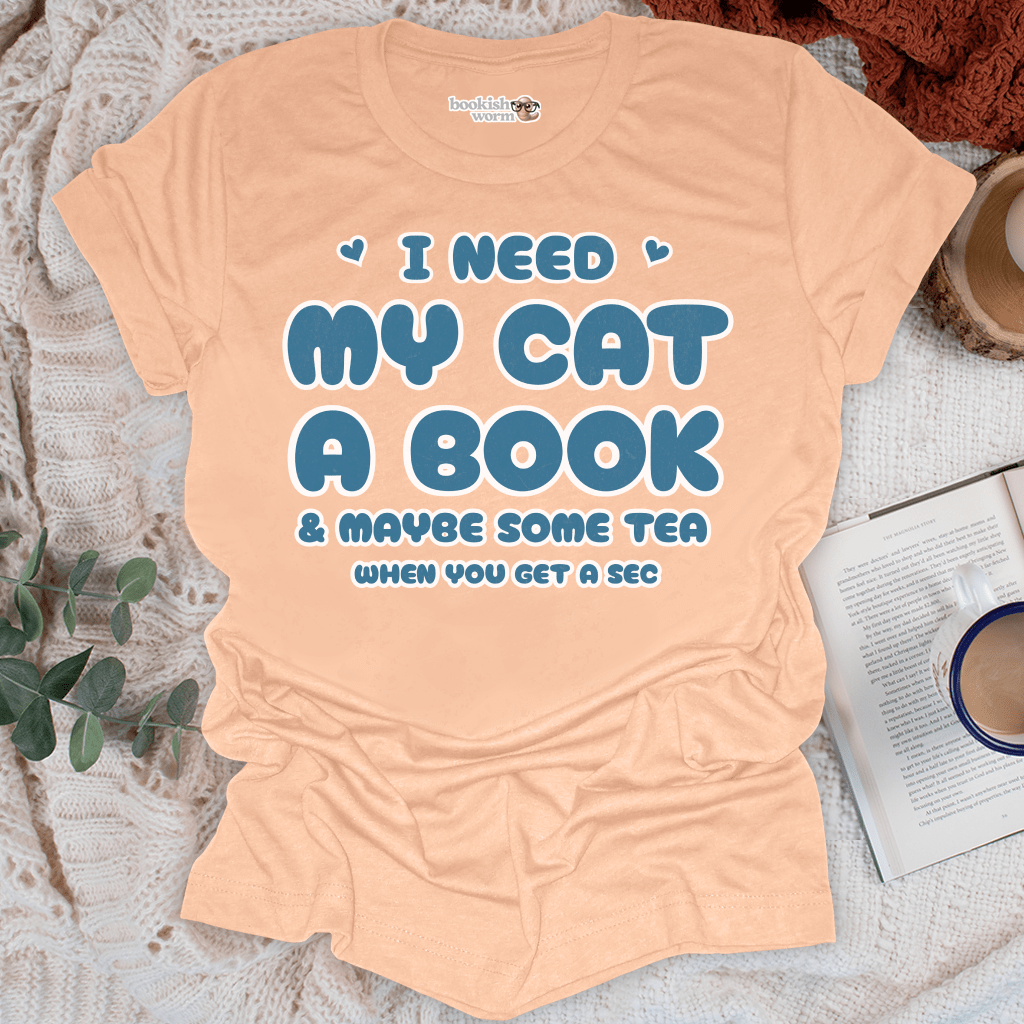 Cat, Book, and Tea T-Shirt