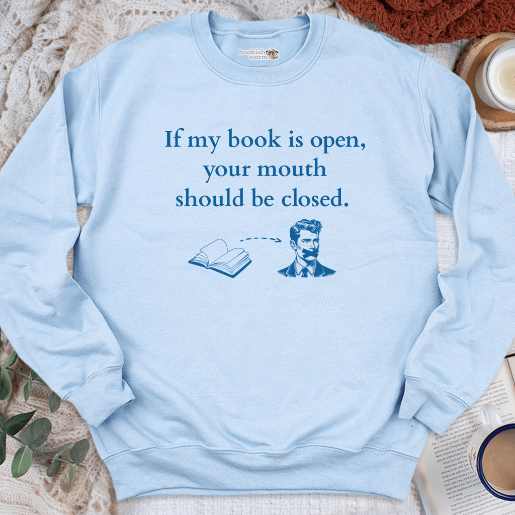 Book Open Mouth Closed Crewneck