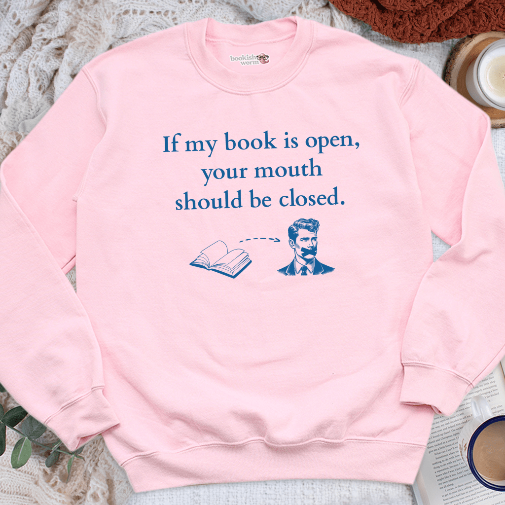 Book Open Mouth Closed Crewneck