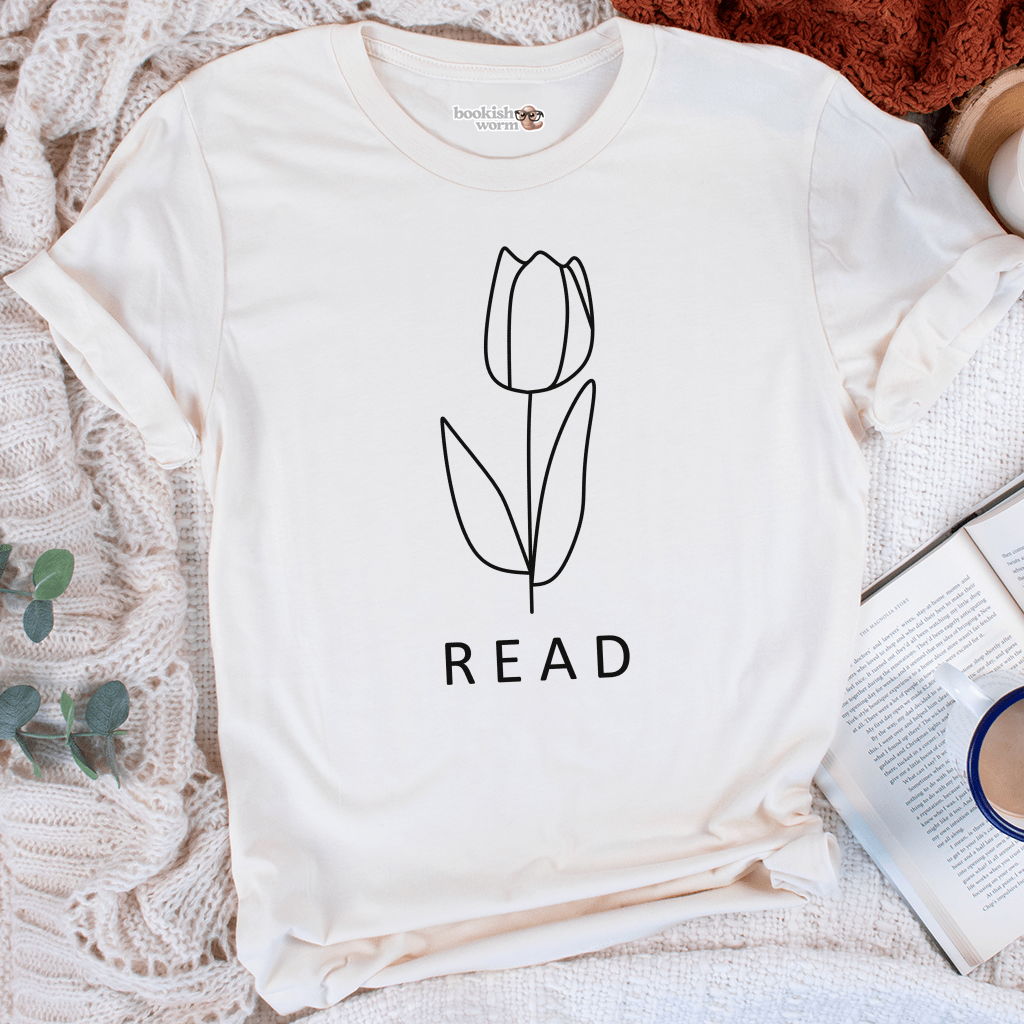 Read Tulip Line Art T-Shirt