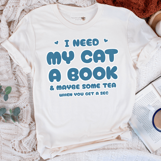 Cat, Book, and Tea T-Shirt