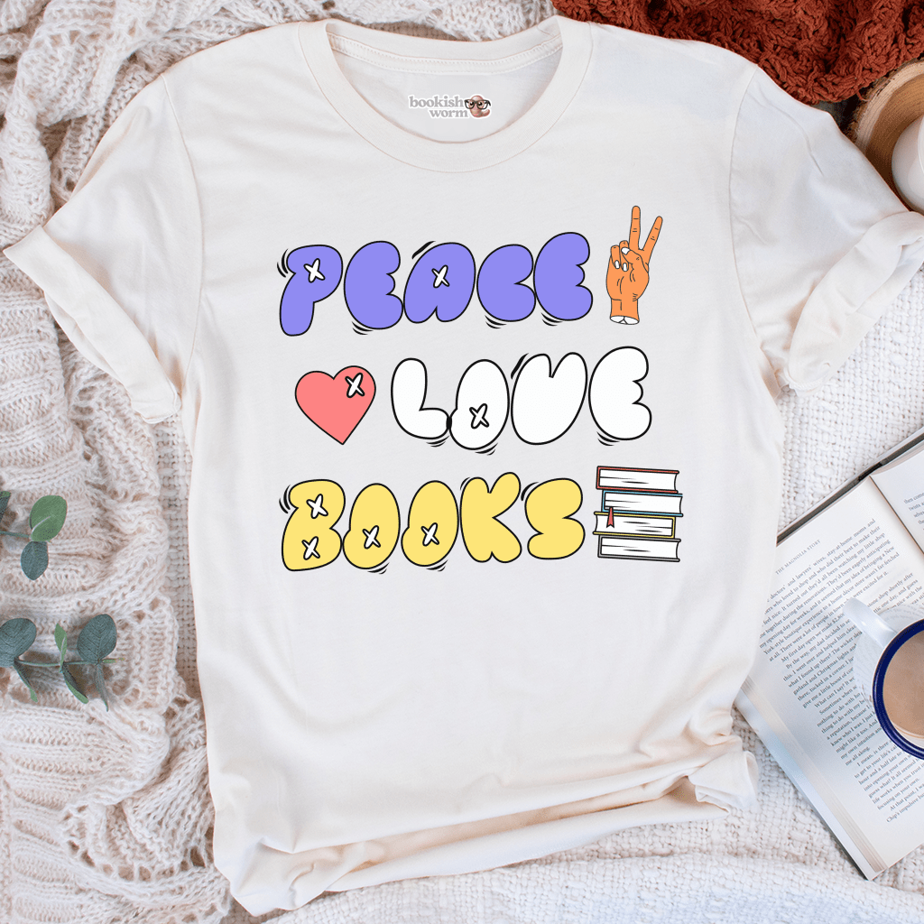 Peace Love Books  T-Shirt