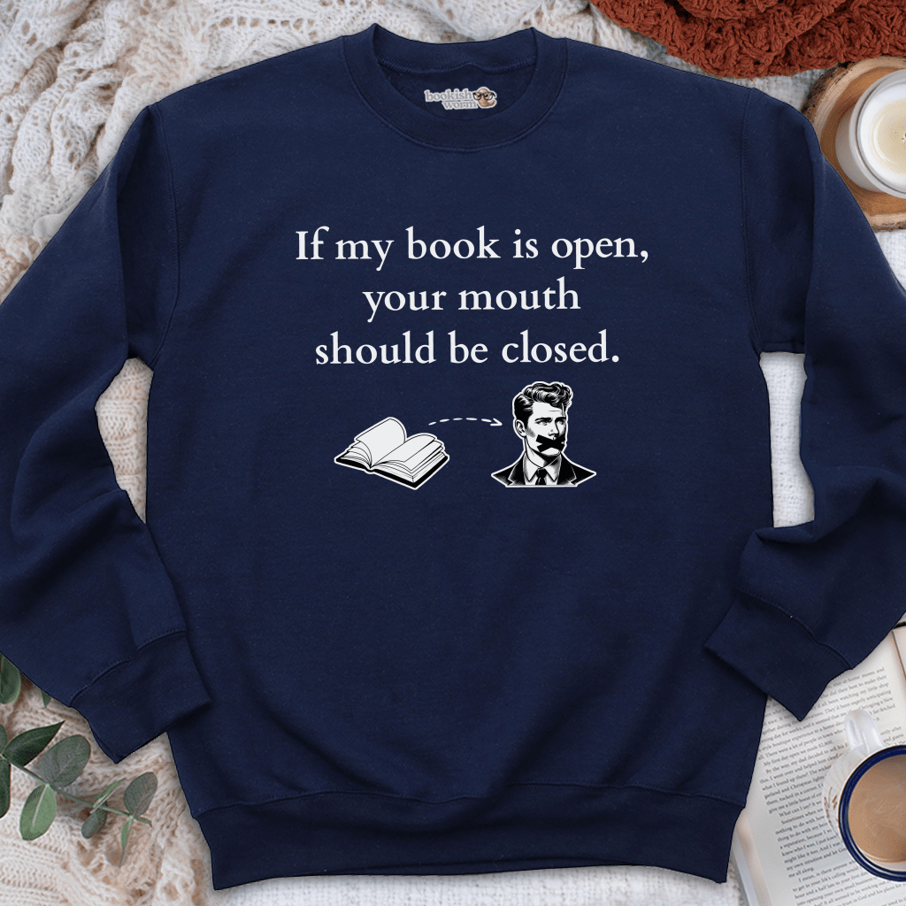 Book Open Mouth Closed Crewneck