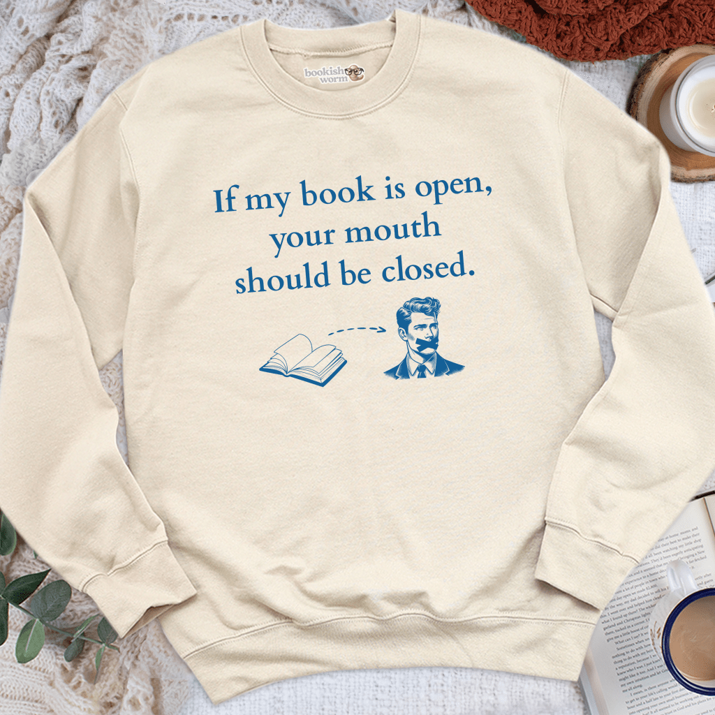 Book Open Mouth Closed Crewneck