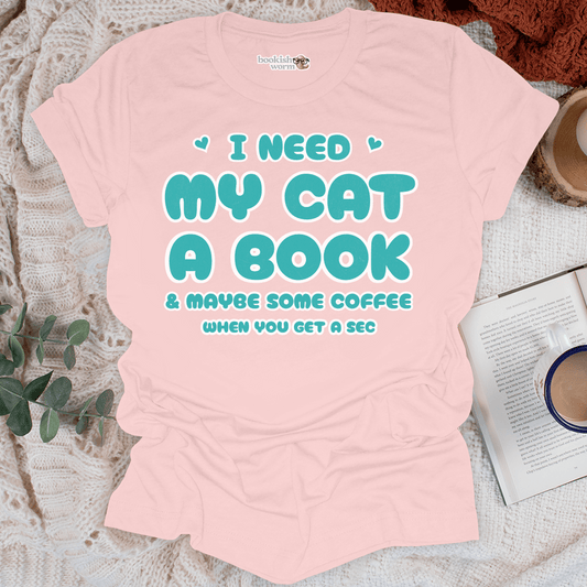 Cat, Book, and Coffee T-Shirt