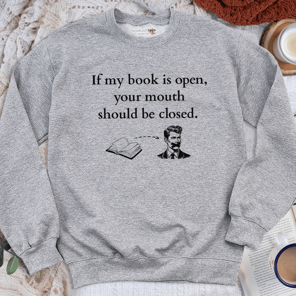 Book Open Mouth Closed Crewneck